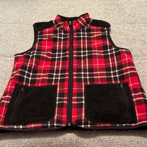 Women’s Red Plaid Vest